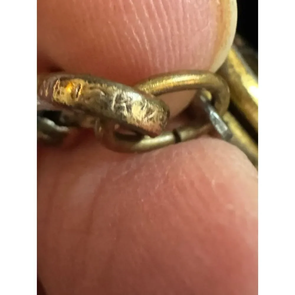Victorian Keene 12K gold filled Albert watch chain with small casket locket.
